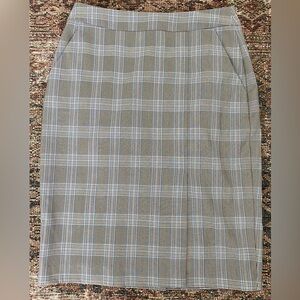 Basque Checkered Pencil Skirt